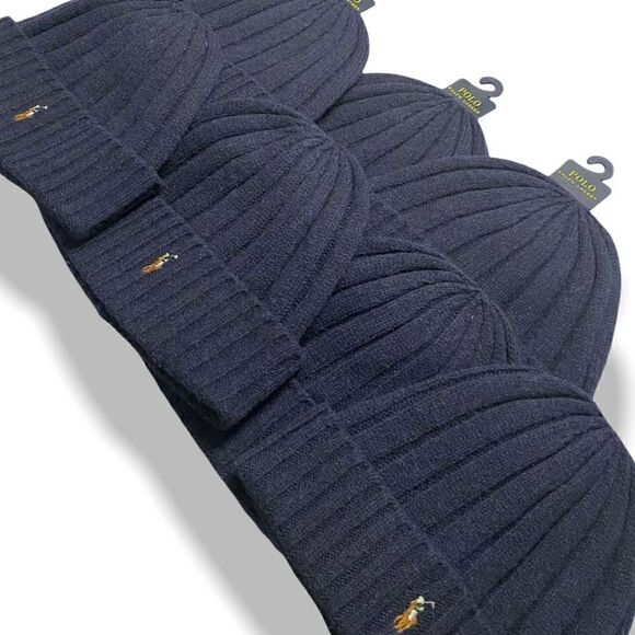 Polo Ralph Lauren Mens Signature Merino Wool Cuffed Beanie Blue One Size (b) New - Picture 7 of 8